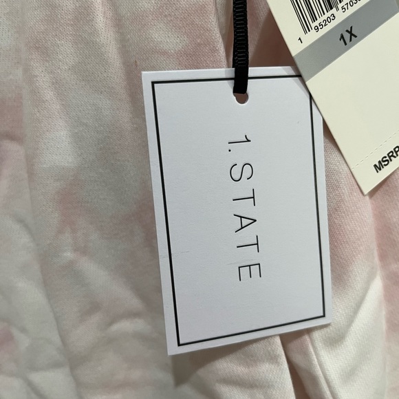 1.State Tie Die Pink Ruffle Sweatshirt Size 1X - Picture 3 of 7